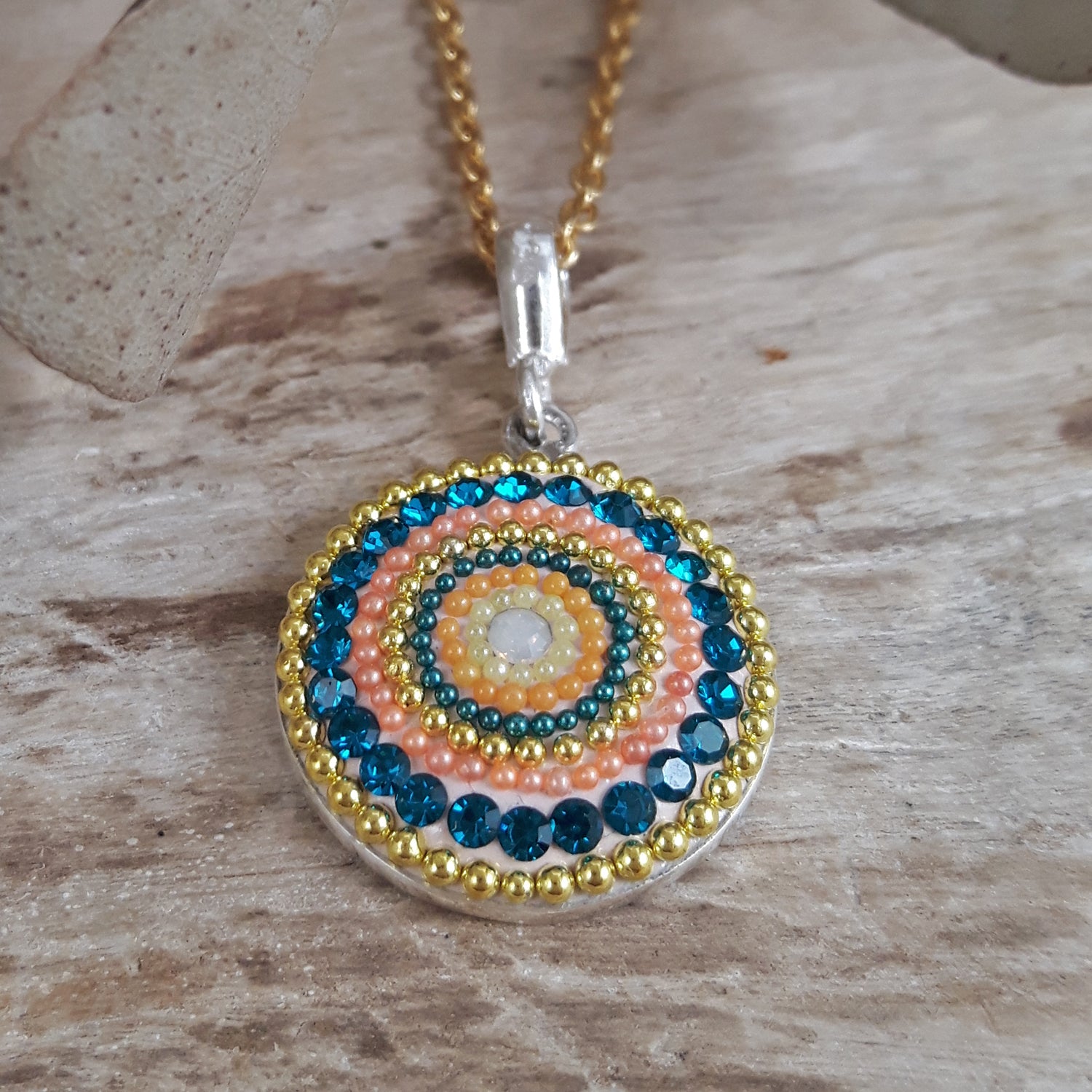 SAMPLE Allegra Peach Glow Coin Pendant