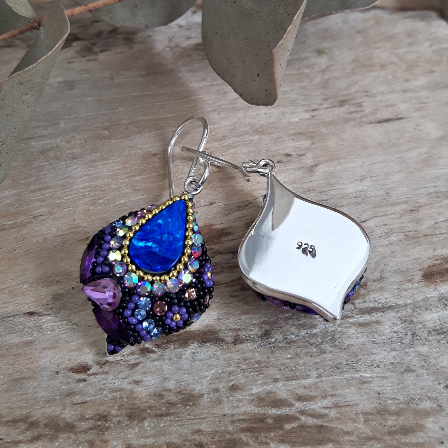 Allegra Purple Shimmer Drop Earrings