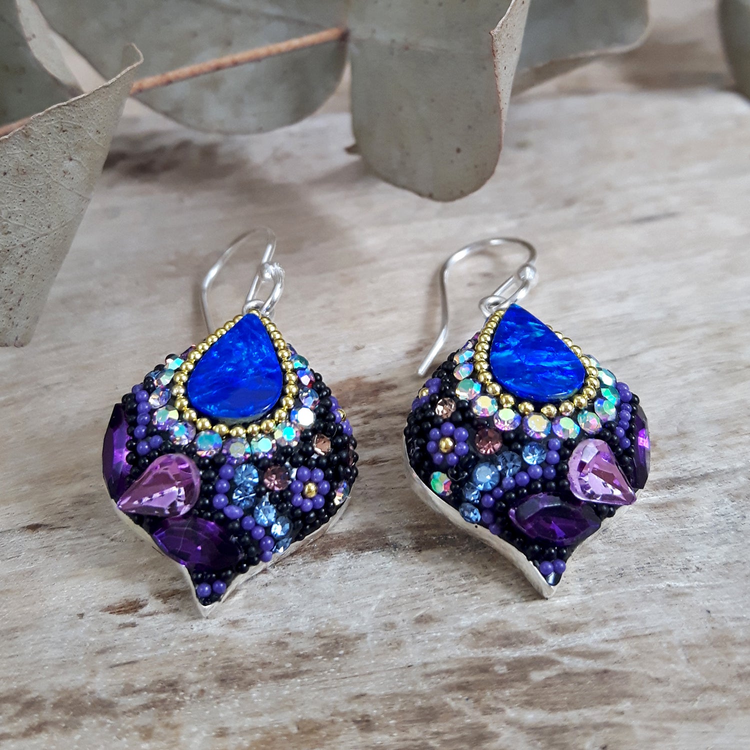 Allegra Purple Shimmer Drop Earrings