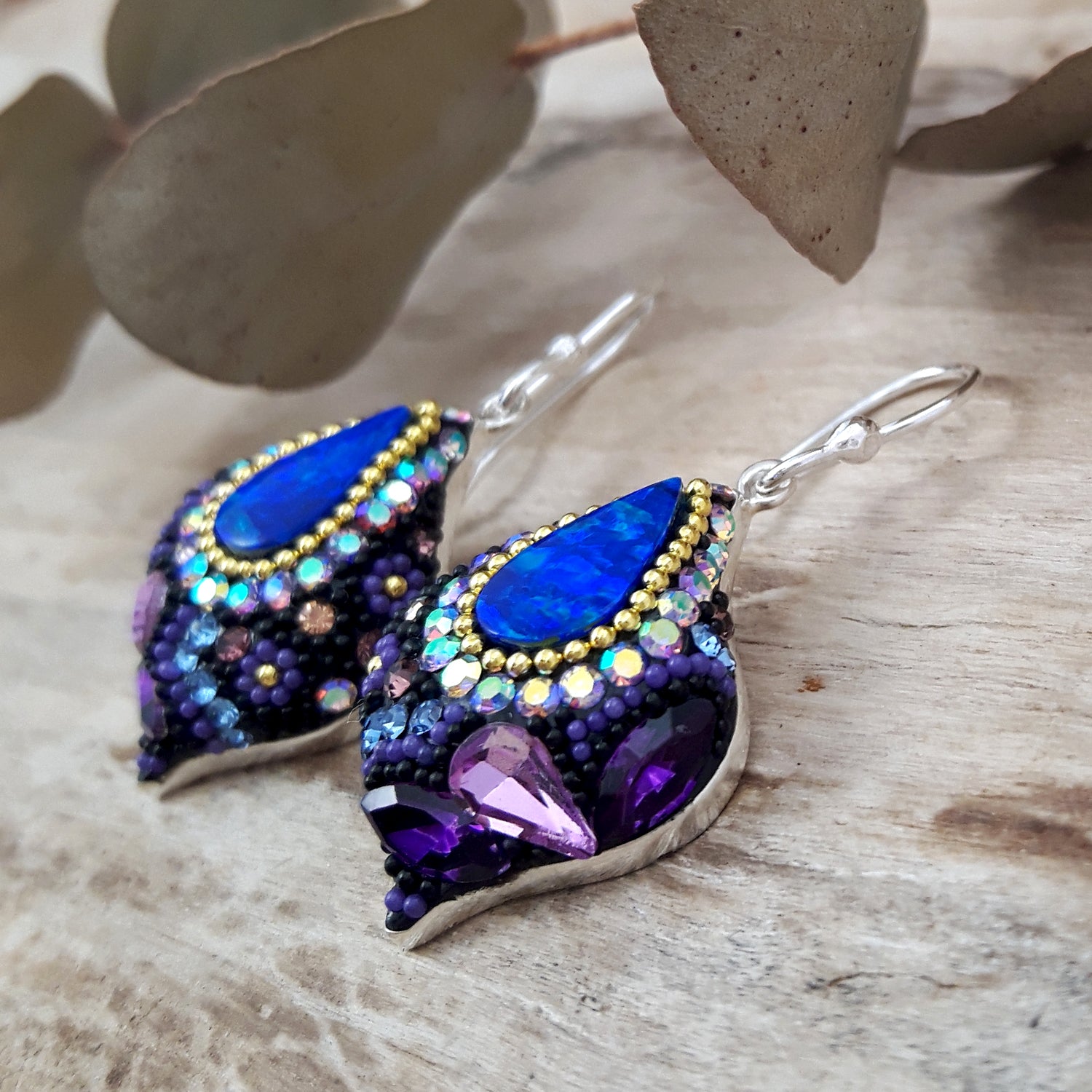Allegra Purple Shimmer Drop Earrings