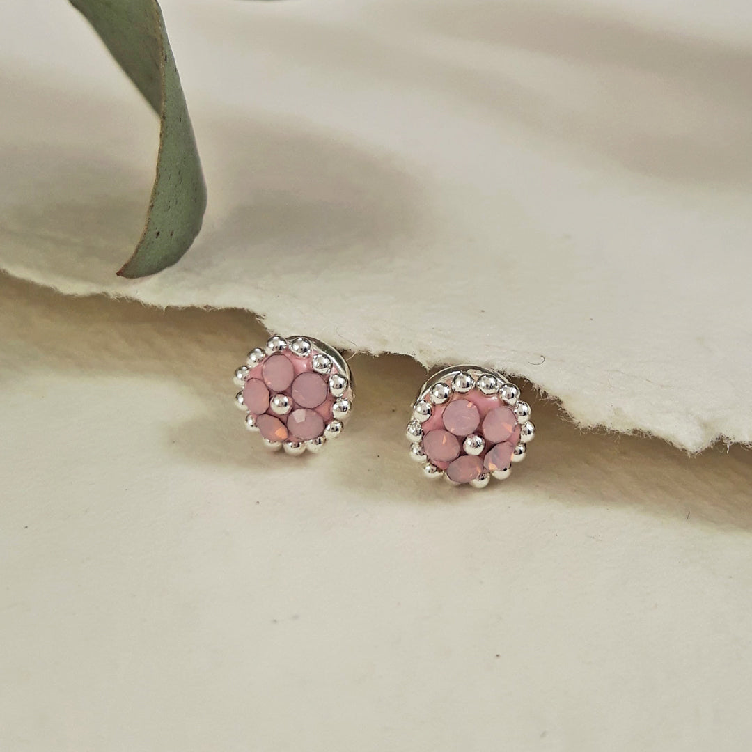 Allegra Tiny Rose Quartz Stud Earrings