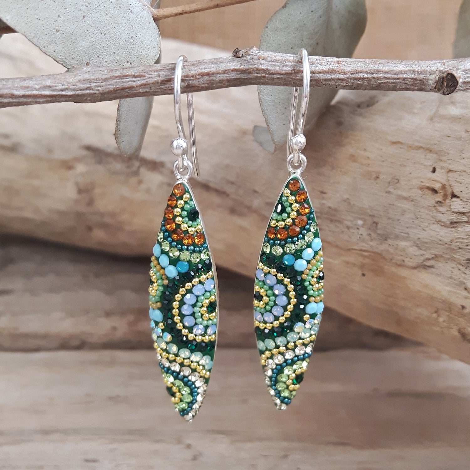 Allegra Folia Paradise Green Drop Earrings