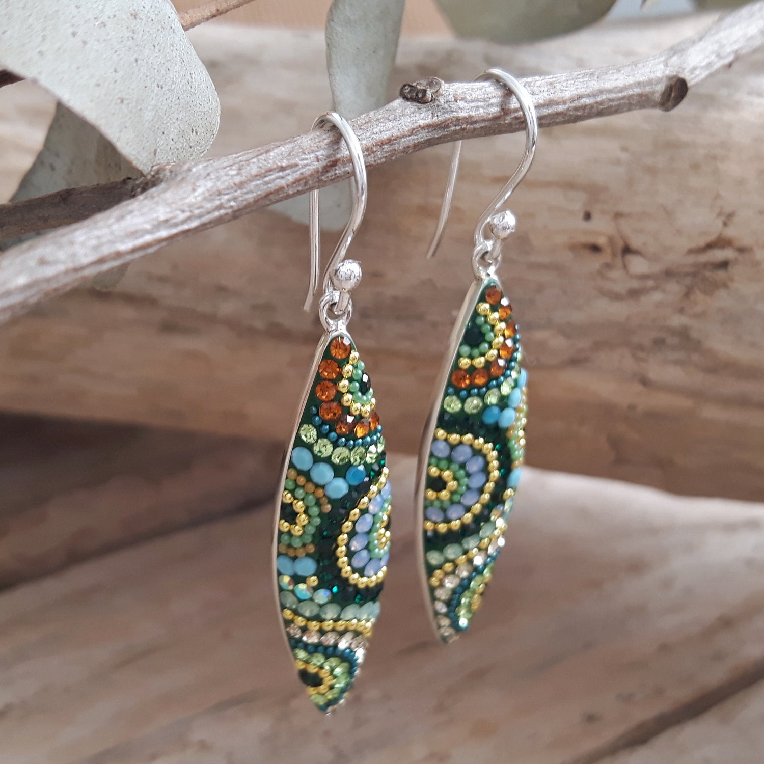 Allegra Folia Paradise Green Drop Earrings