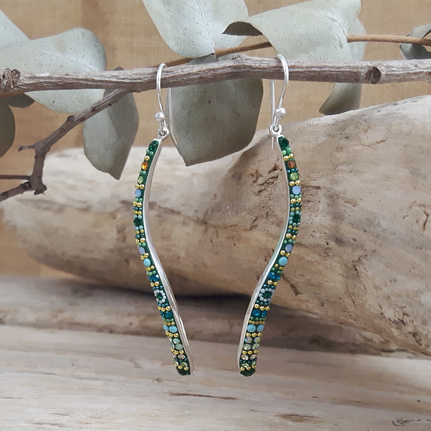 Allegra Sway Paradise Green Drop Earrings
