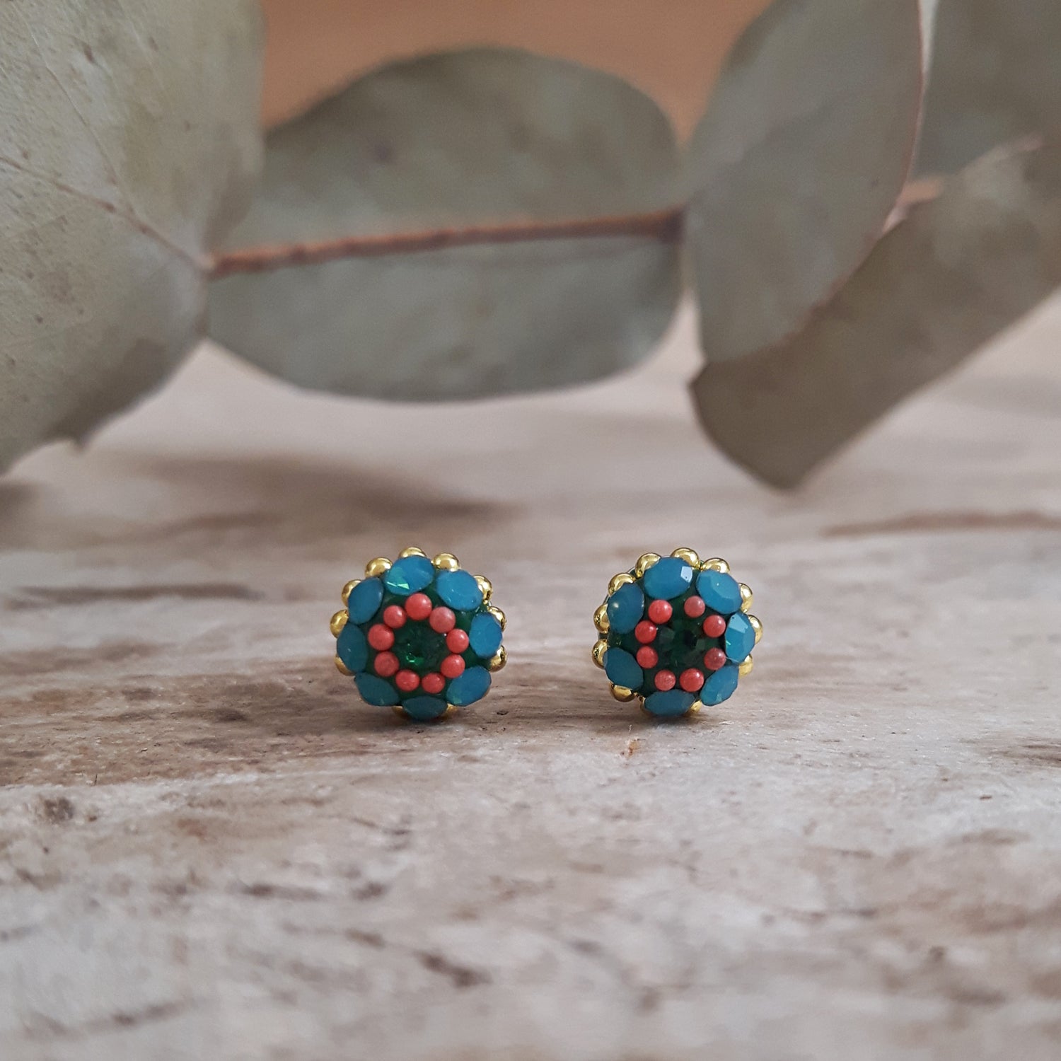 Allegra Paradise Green Tiny Stud Earrings