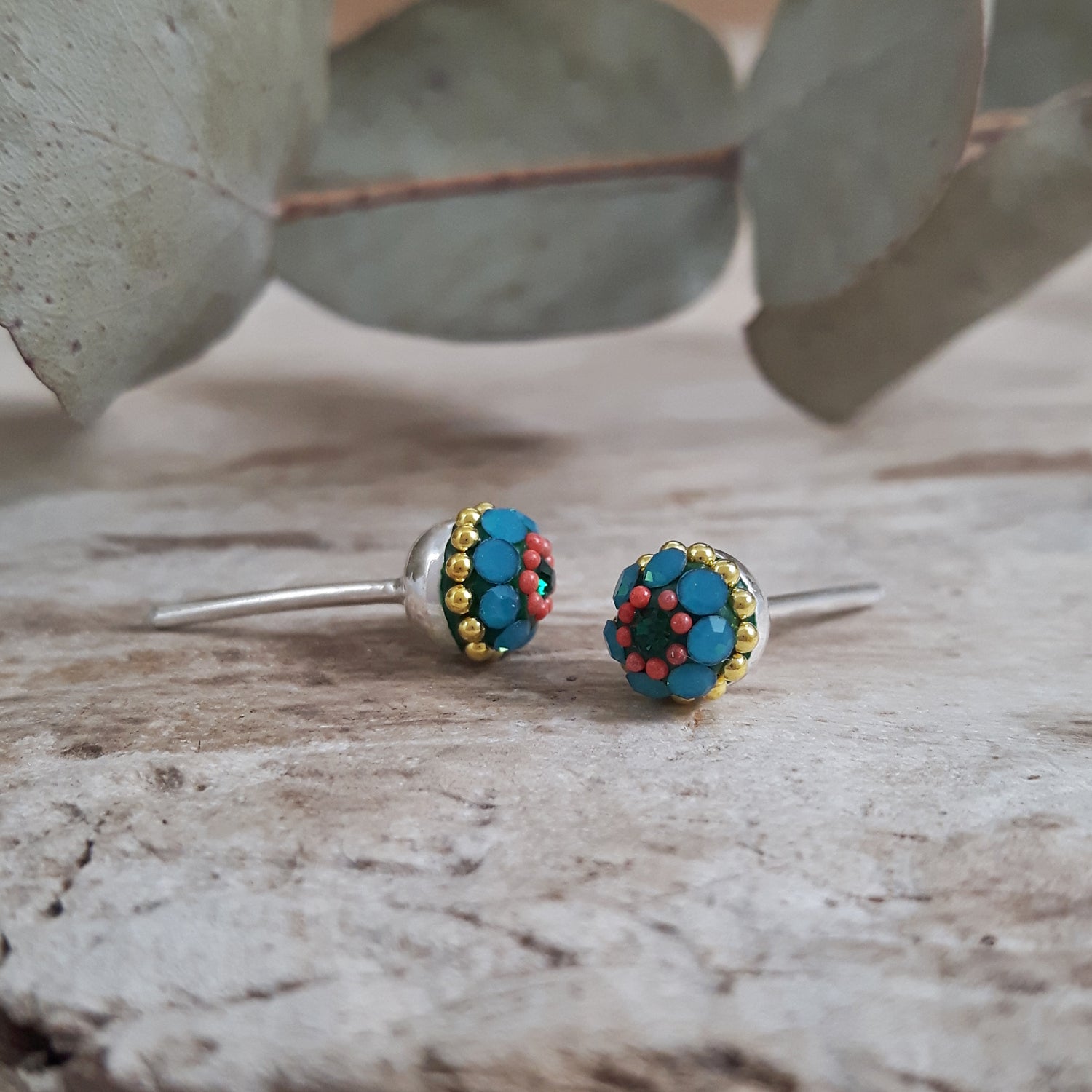 Allegra Paradise Green Tiny Stud Earrings