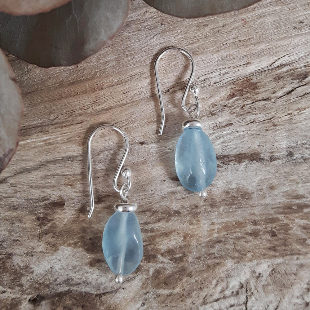 Alma Aquamarine Nugget Drop Earrings