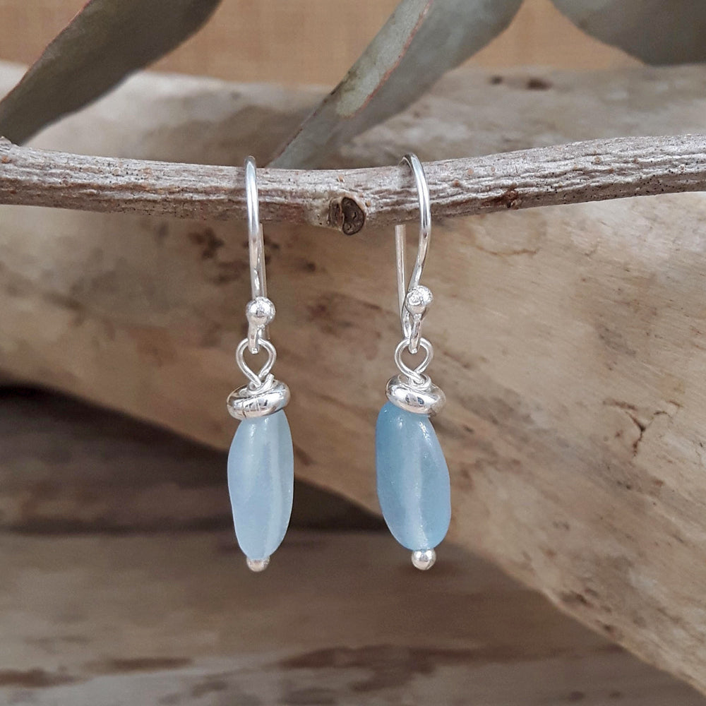 Alma Aquamarine Nugget Drop Earrings