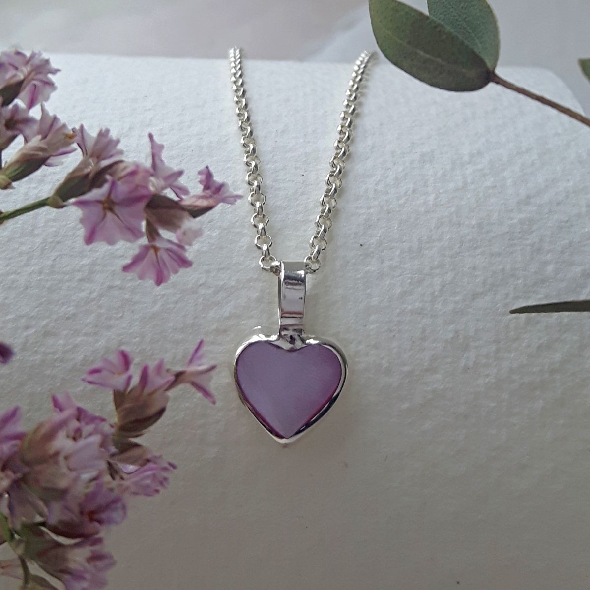 Mother of Pearl Pink Heart Pendant