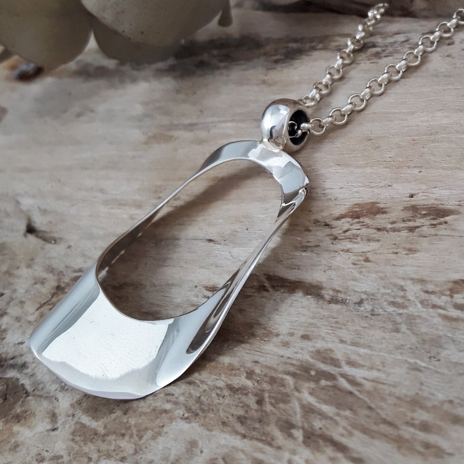 SAMPLE Calypso Wave Polished Silver Pendant