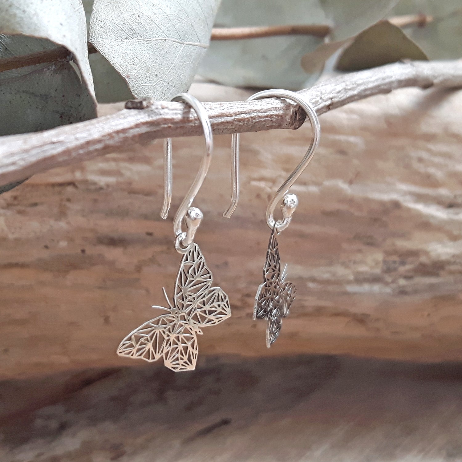 Celtic Silver Butterfly Drop Earrings
