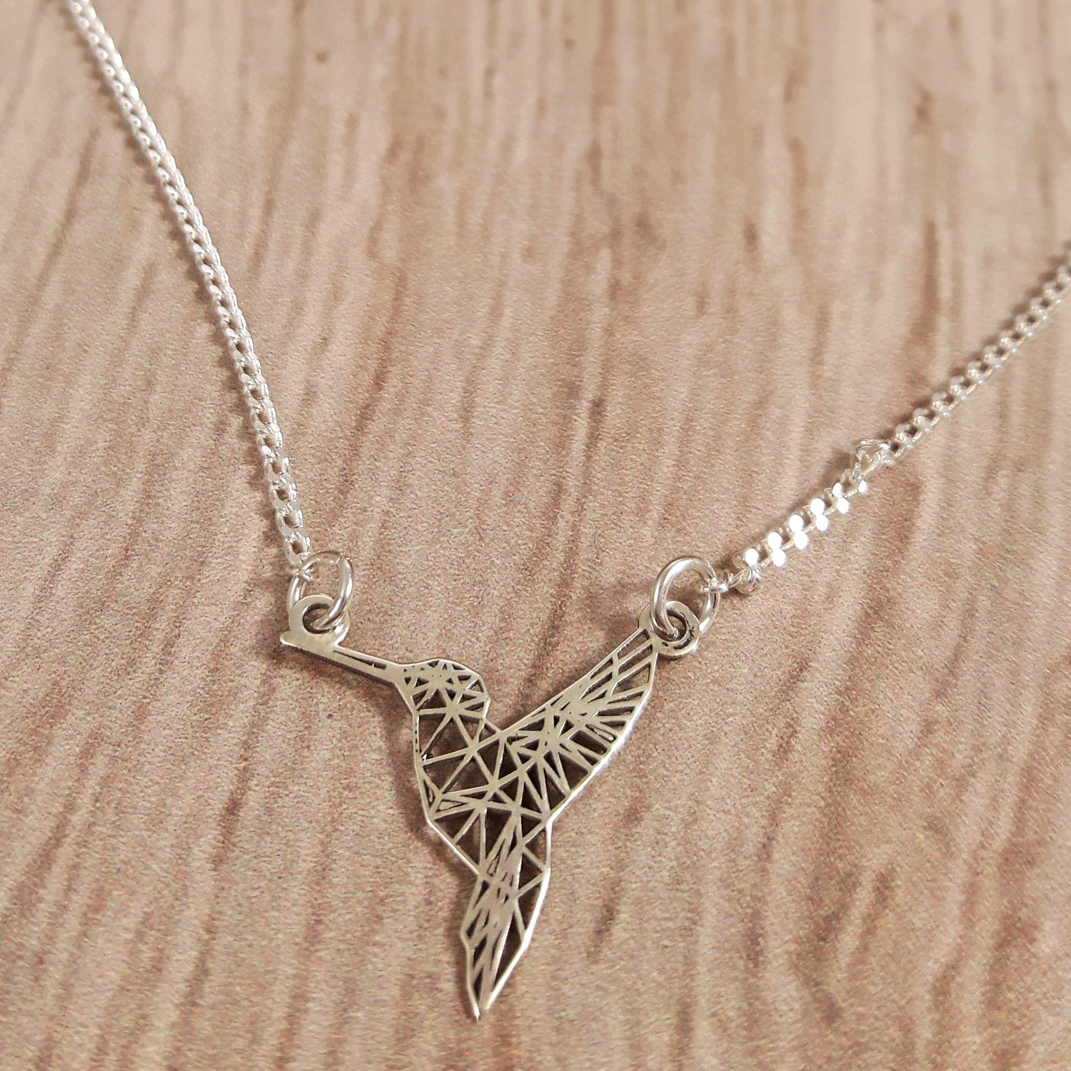 Celtic Silver Hummingbird Necklace