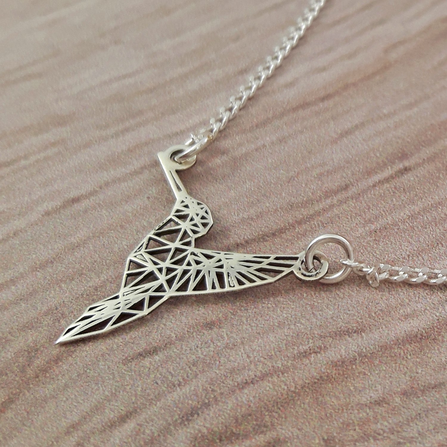 Celtic Silver Hummingbird Necklace