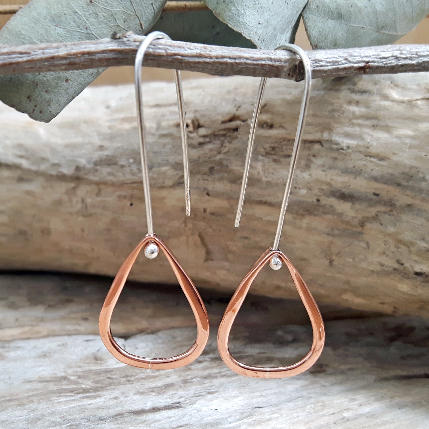 Droplet Copper Drop Earrings