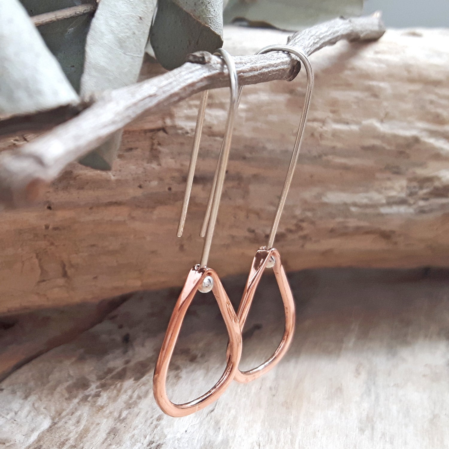 Droplet Copper Drop Earrings