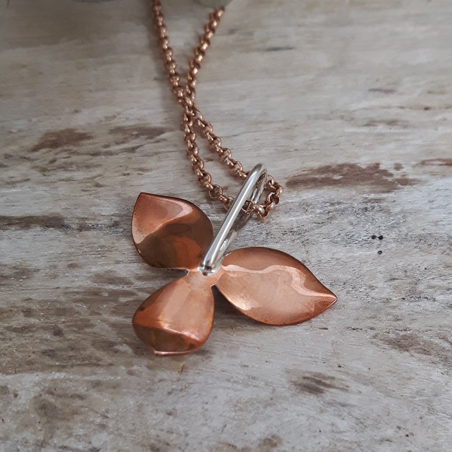 SAMPLE Duet Flora Copper & Silver Pendant