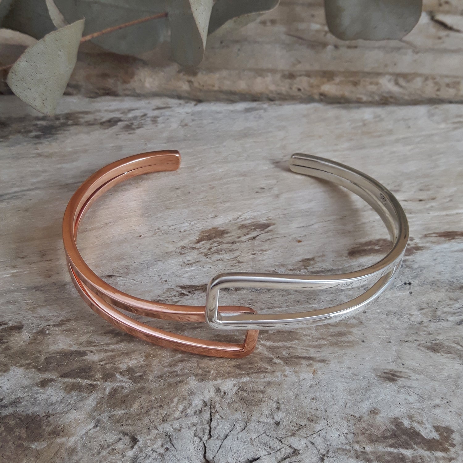 SAMPLE Duo Geo Copper Silver Cuff