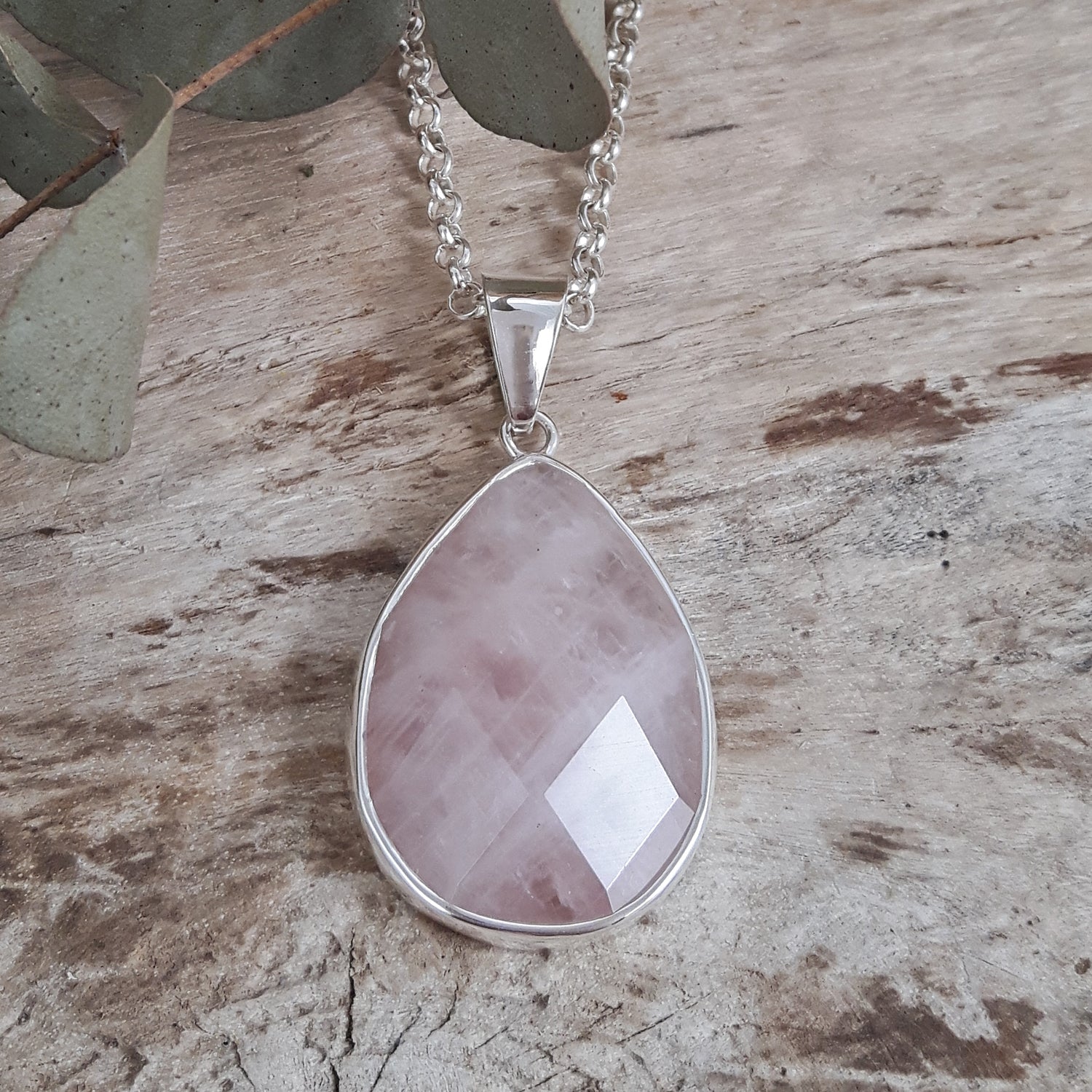 Elegance Rose Quartz Large Teardrop Pendant