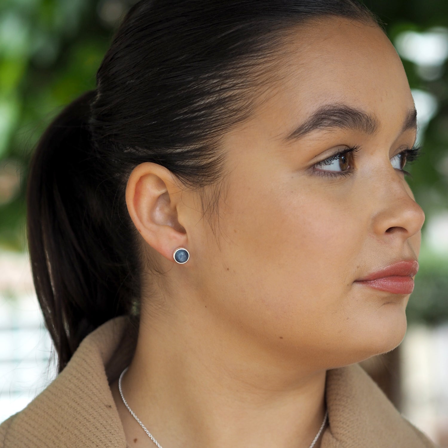 Alba Kyanite Small Round Stud Earrings