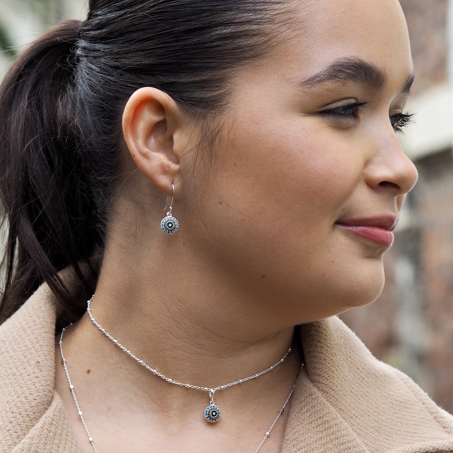 Allegra Highland Glow Round Drop Earrings