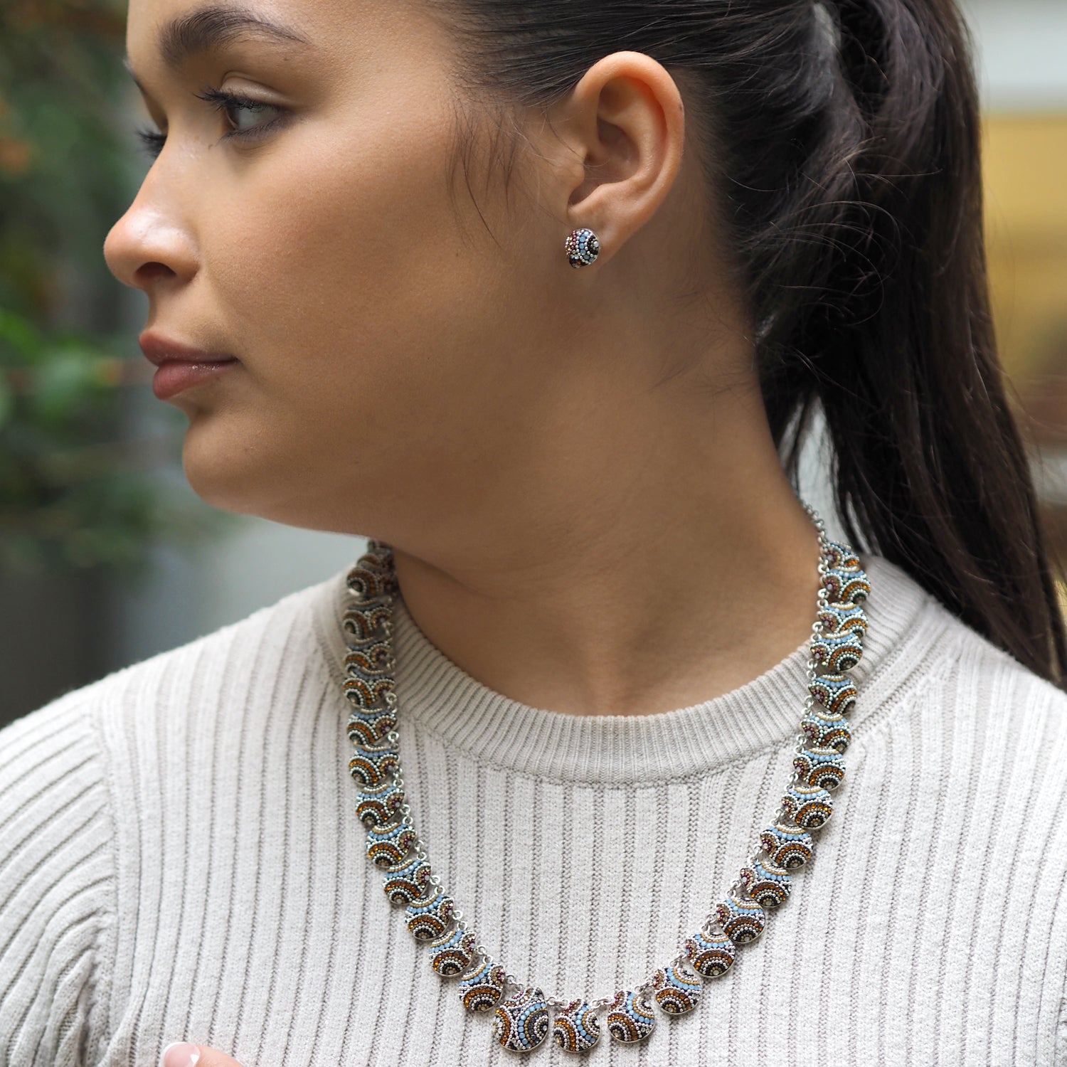 Allegra Highland Glow Teardrop Stud Earrings