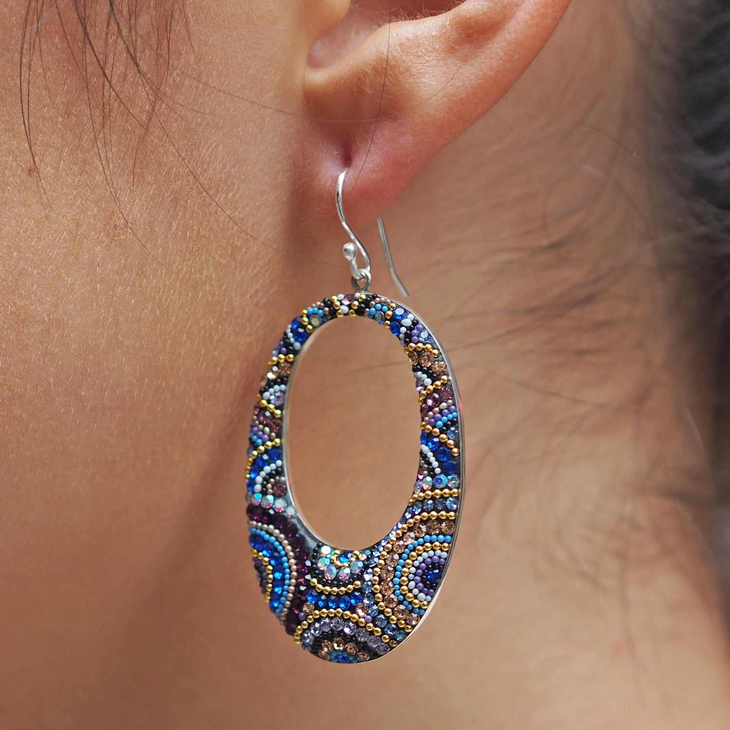 Allegra Indigo Radiance Hoop Earrings