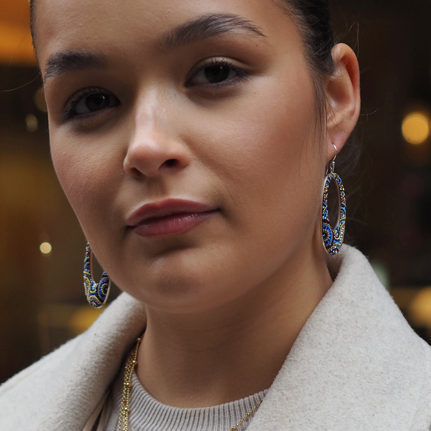 Allegra Indigo Radiance Hoop Earrings