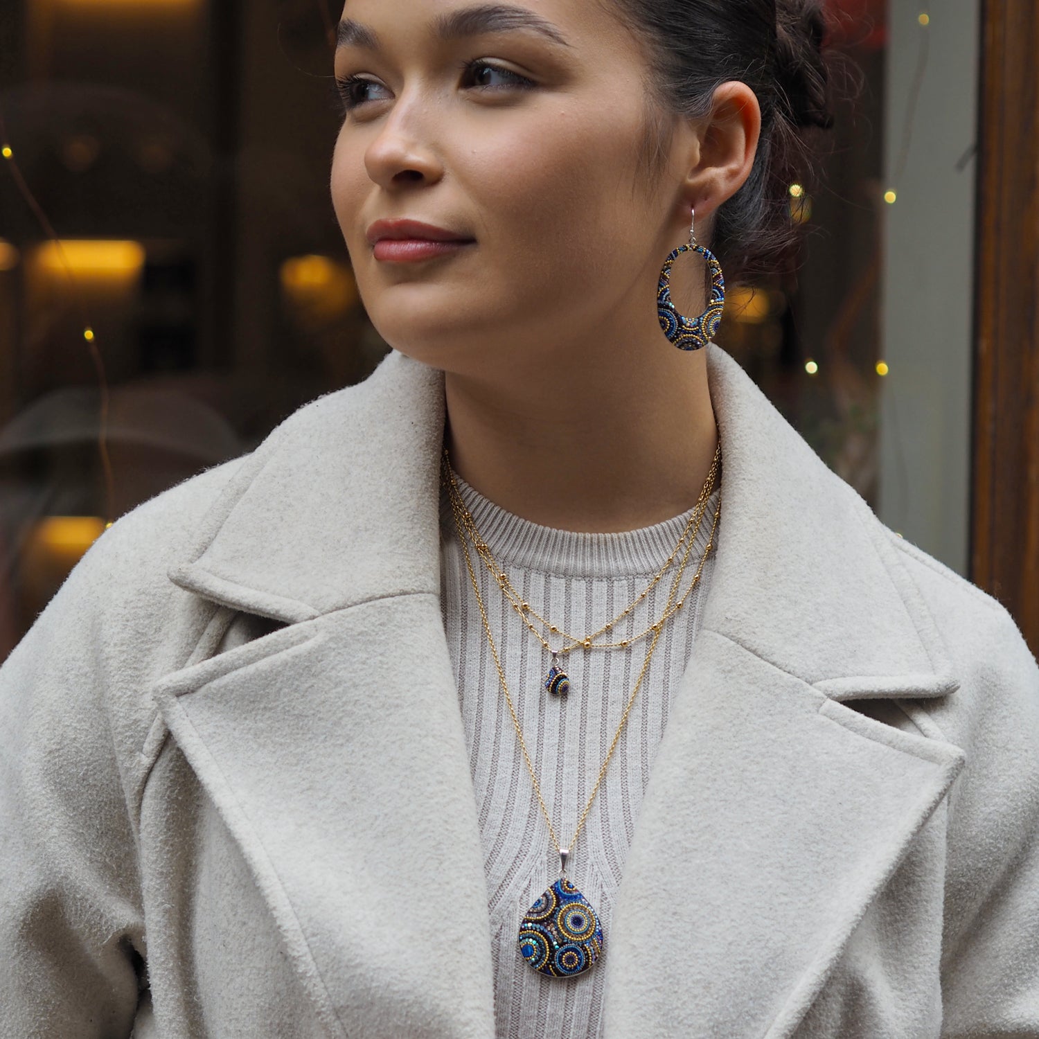Allegra Indigo Radiance Hoop Earrings