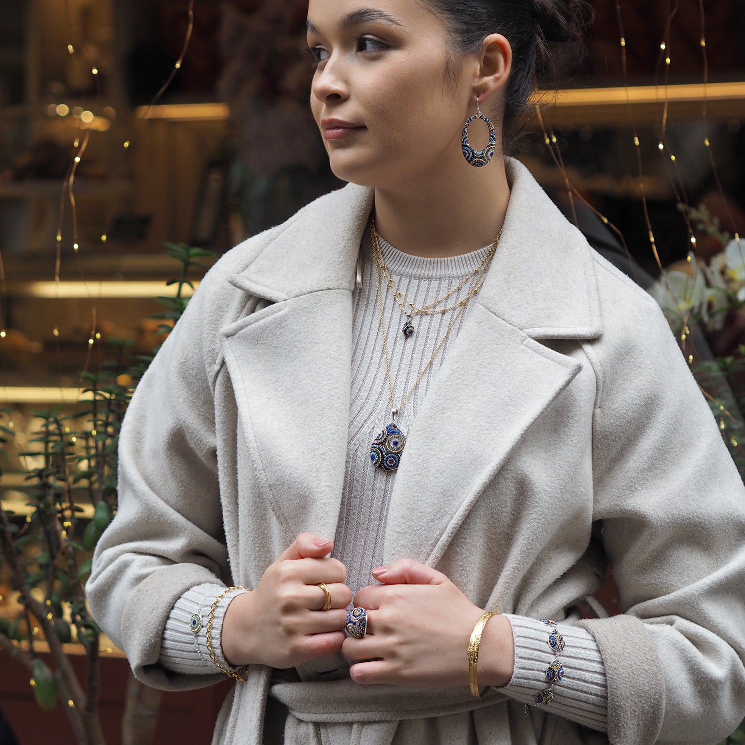 Allegra Indigo Radiance Hoop Earrings