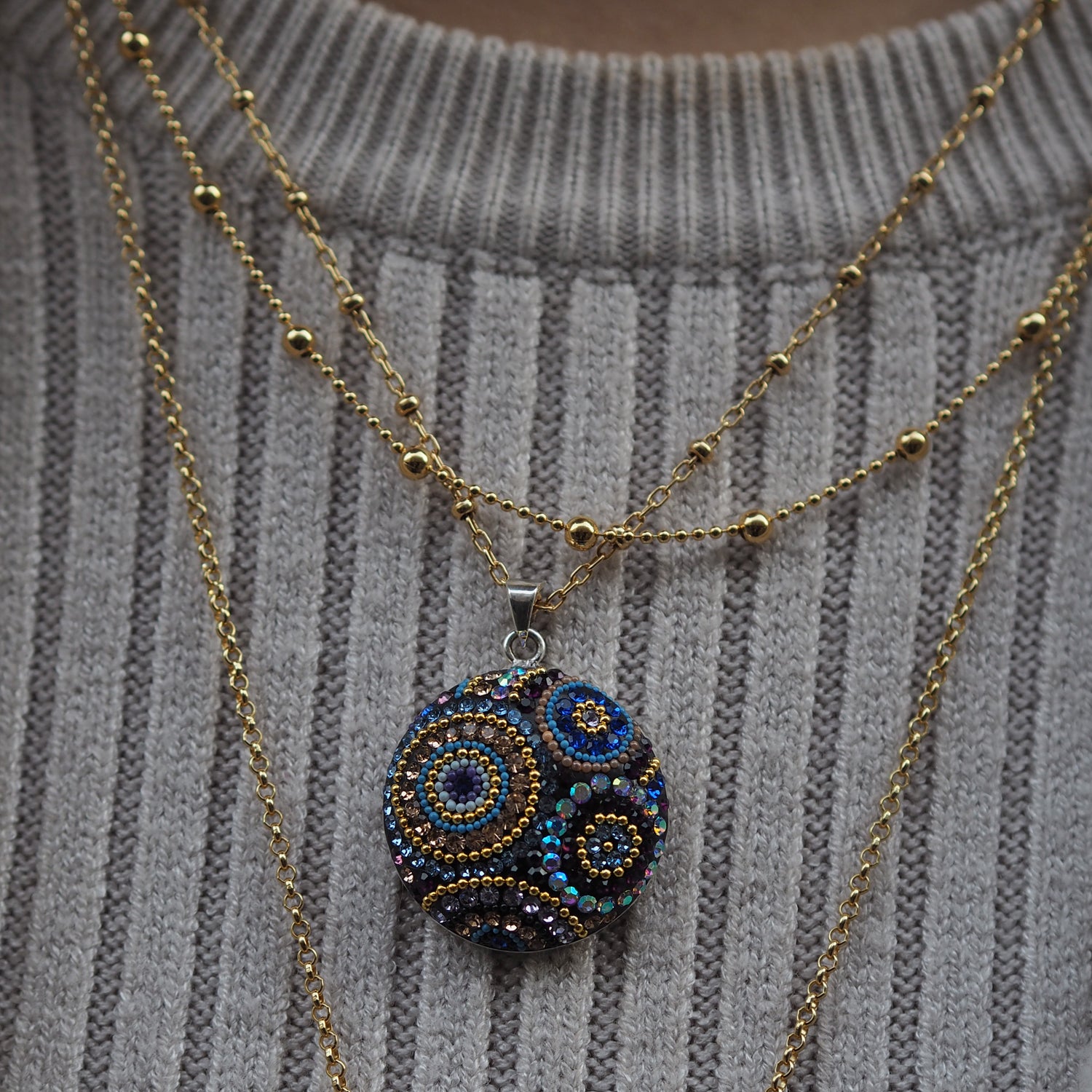Allegra Indigo Radiance Disc Pendant