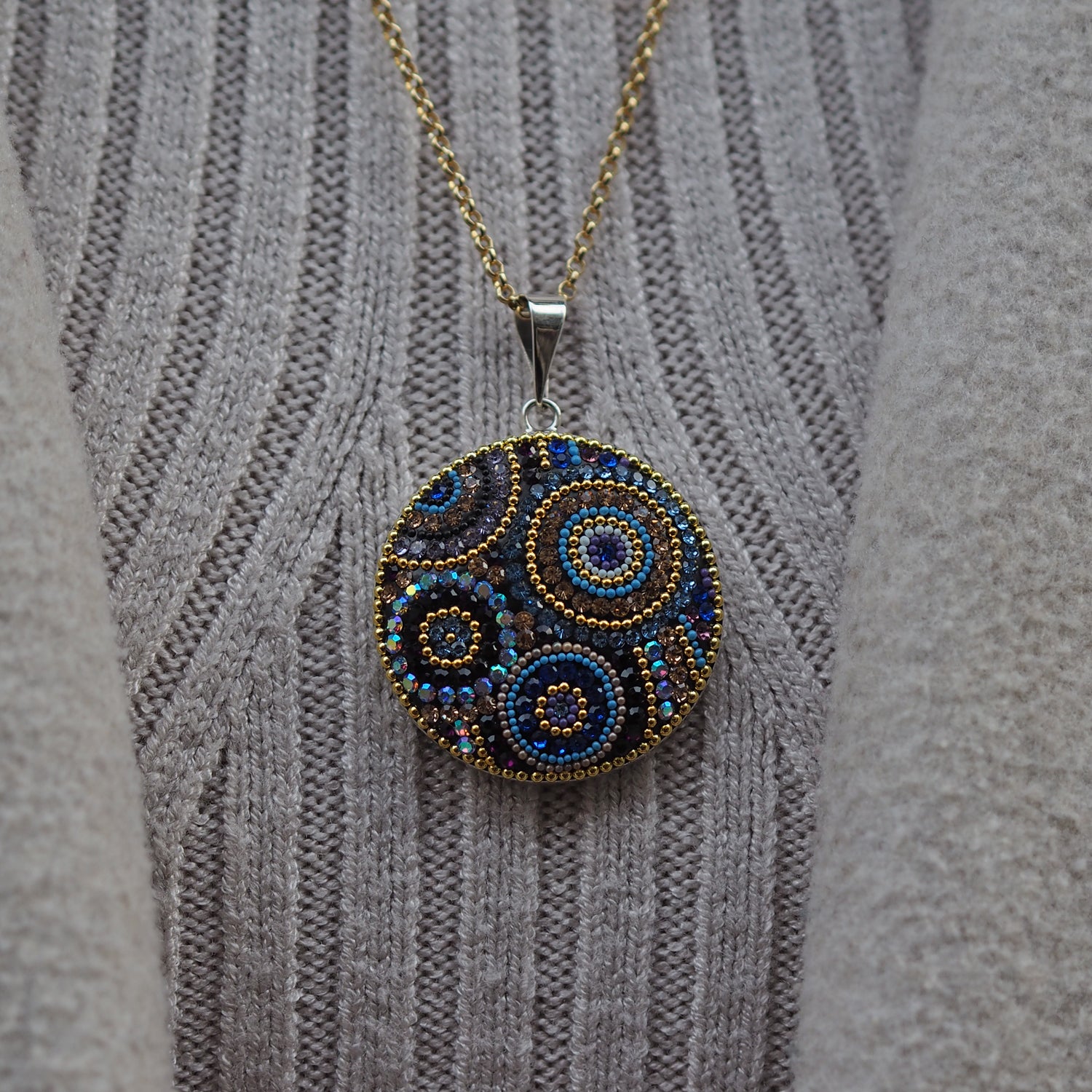 Allegra Indigo Radiance Large Disc Pendant