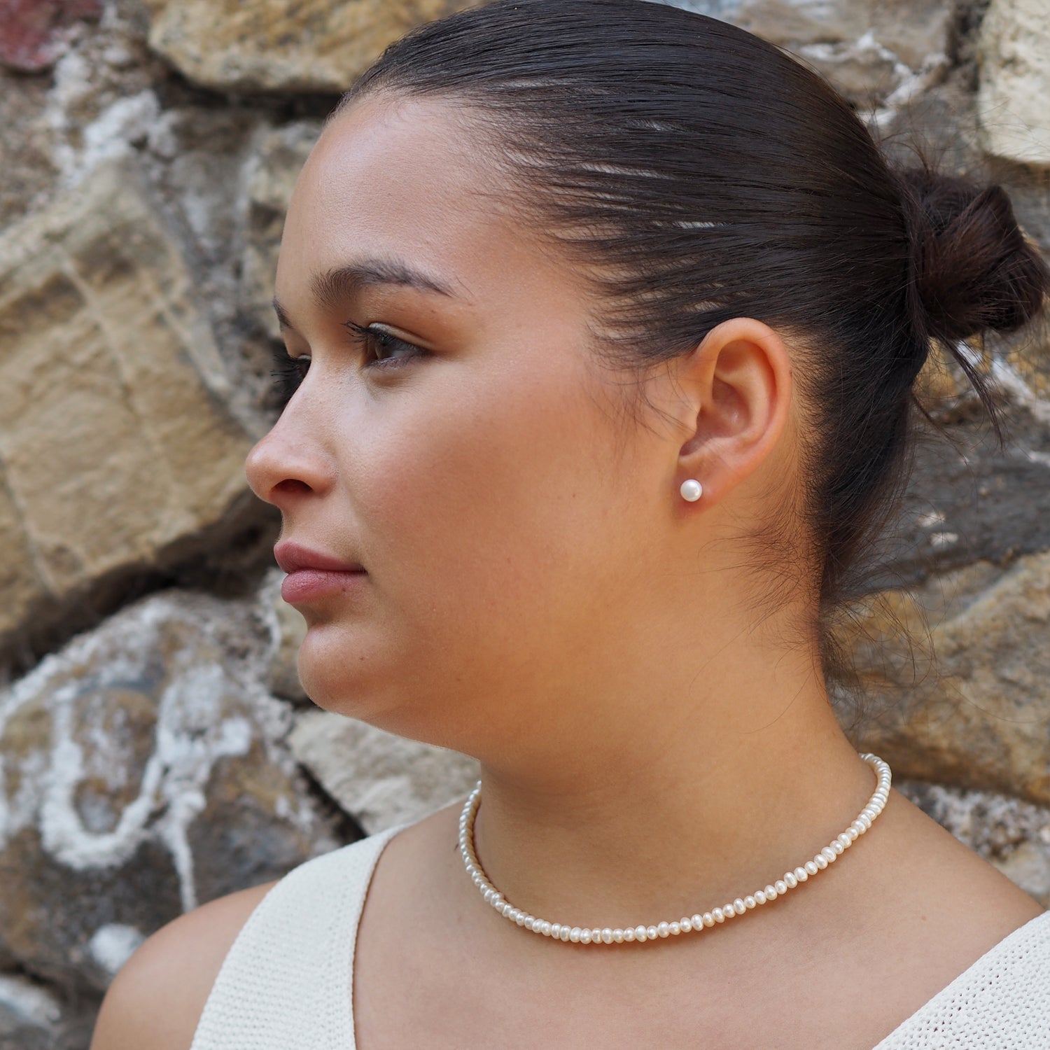 Eternal White Pearl 4mm Necklace