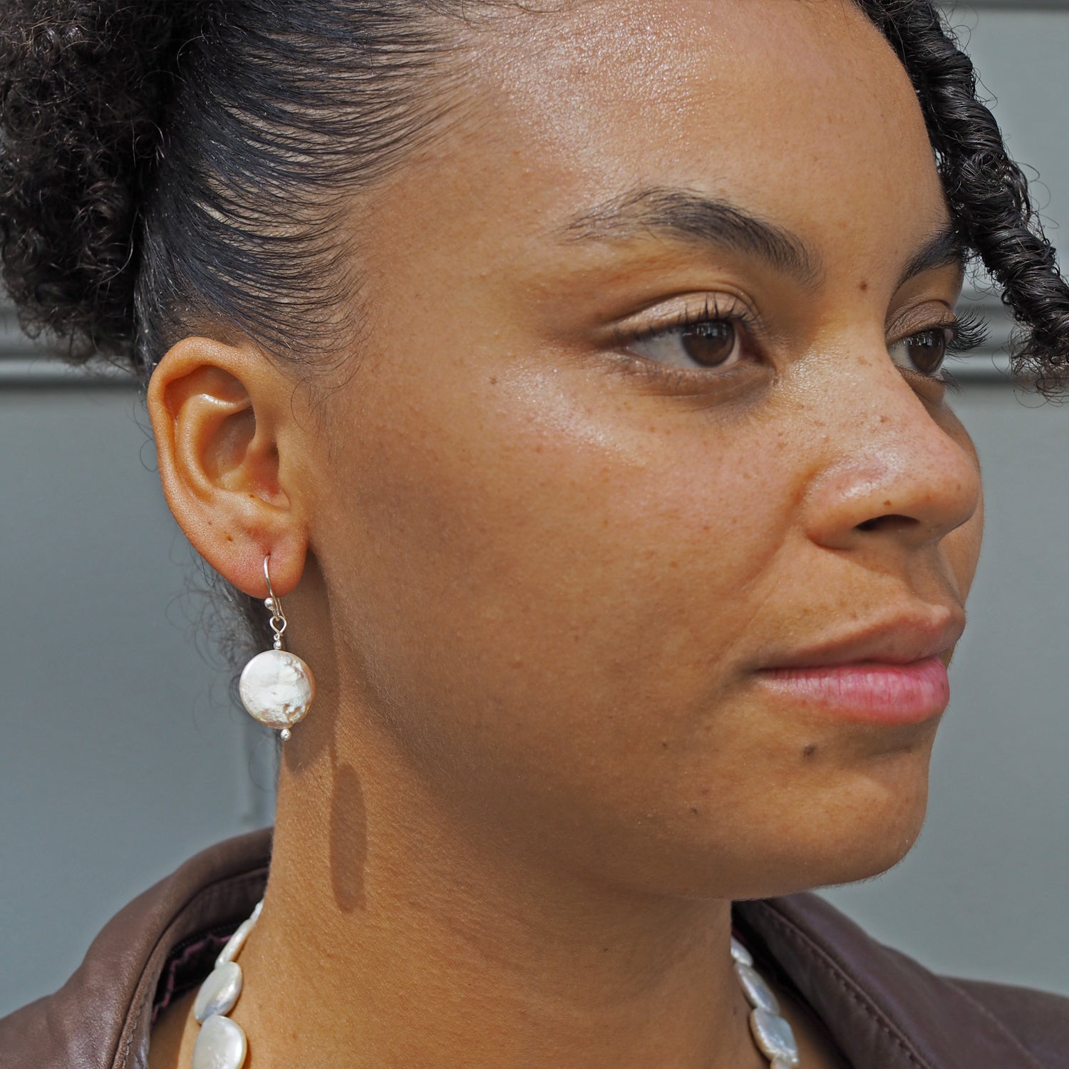 Baroque Pearl Coin Drop Earrings