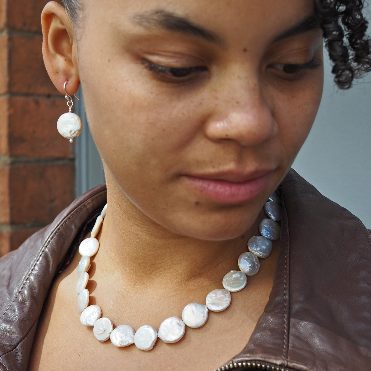 Baroque Pearl Coin Drop Earrings