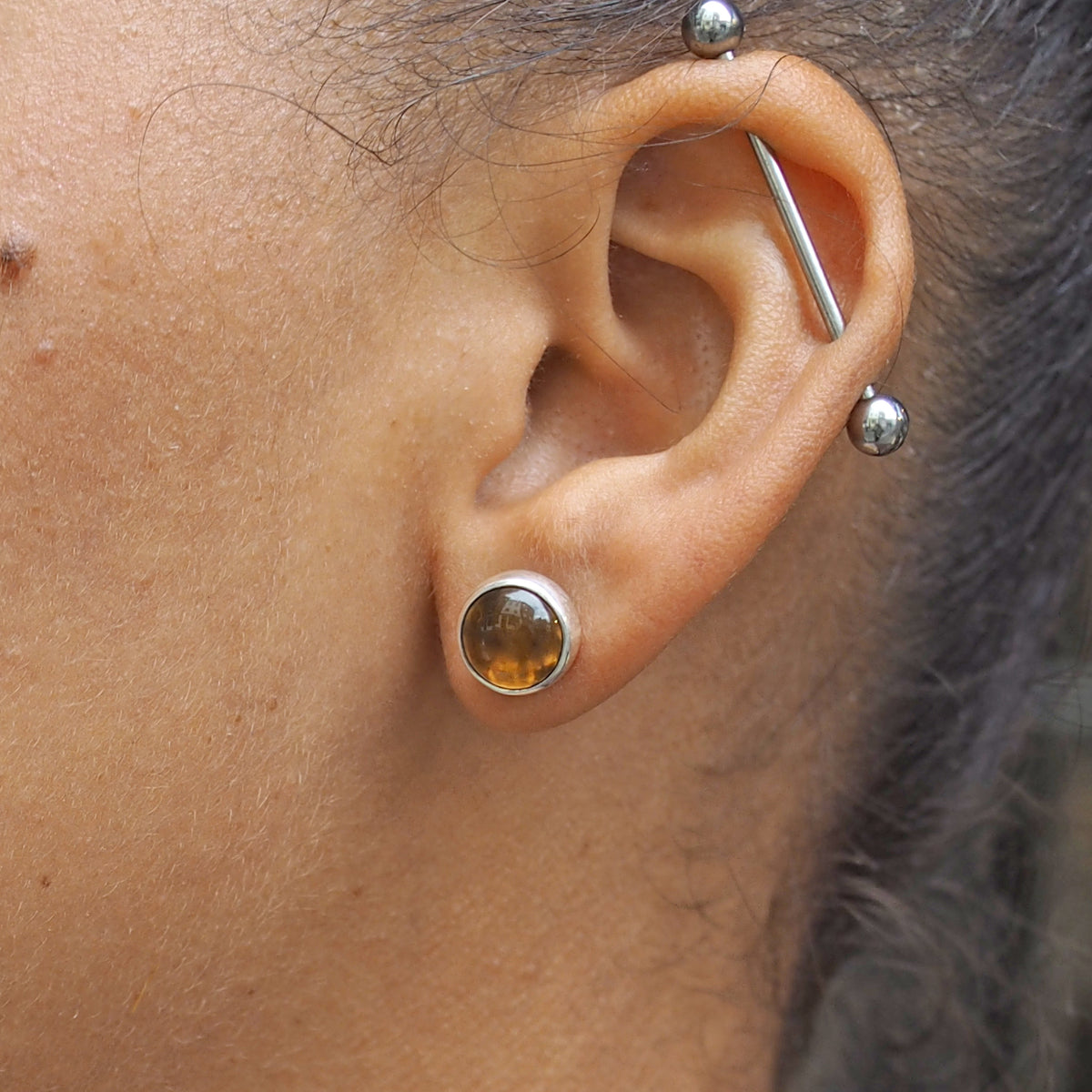 Citrine Large Stud Earrings