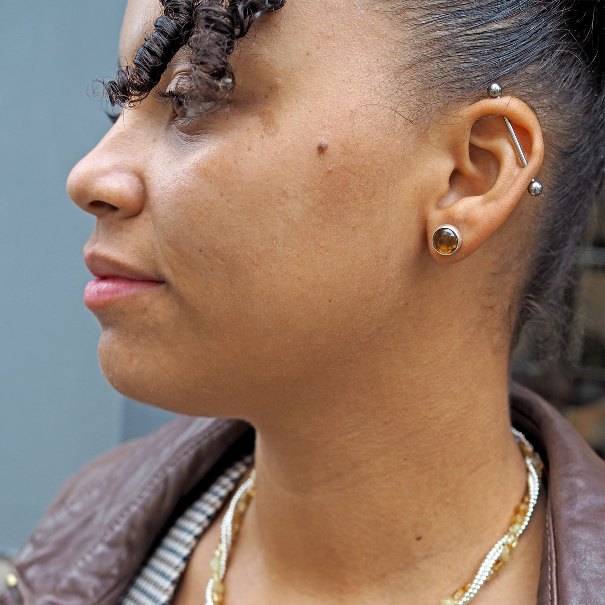 Citrine Large Stud Earrings