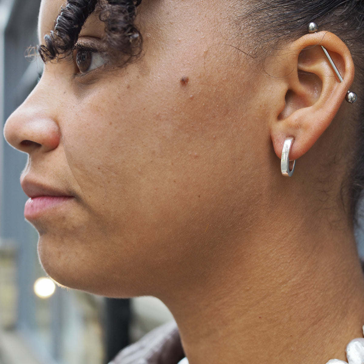 Ellipse Mini Hoop Earrings