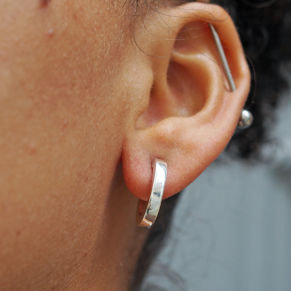 Ellipse Mini Hoop Earrings