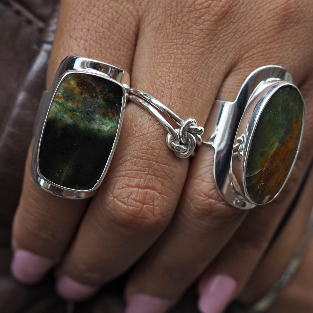 Monet Chrome Chalcedony Adjustable Large Rectangle Ring