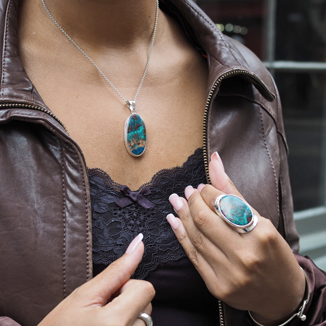 Monet Chrysocolla XL Oval Pendant
