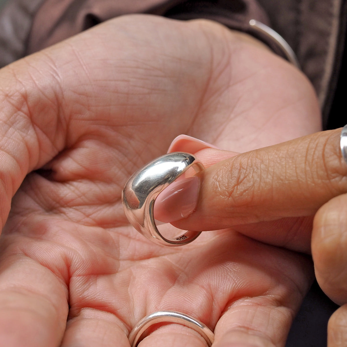 Ripple Polished Sterling Silver Ring