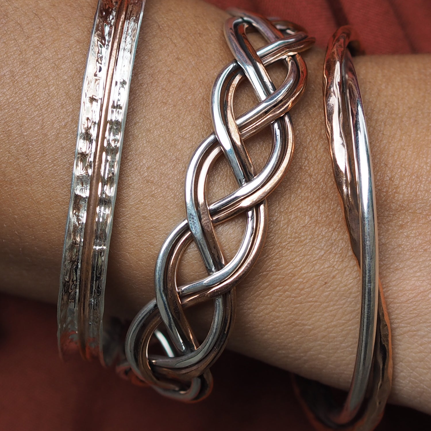 Trenzia Sterling Silver & Copper Cuff