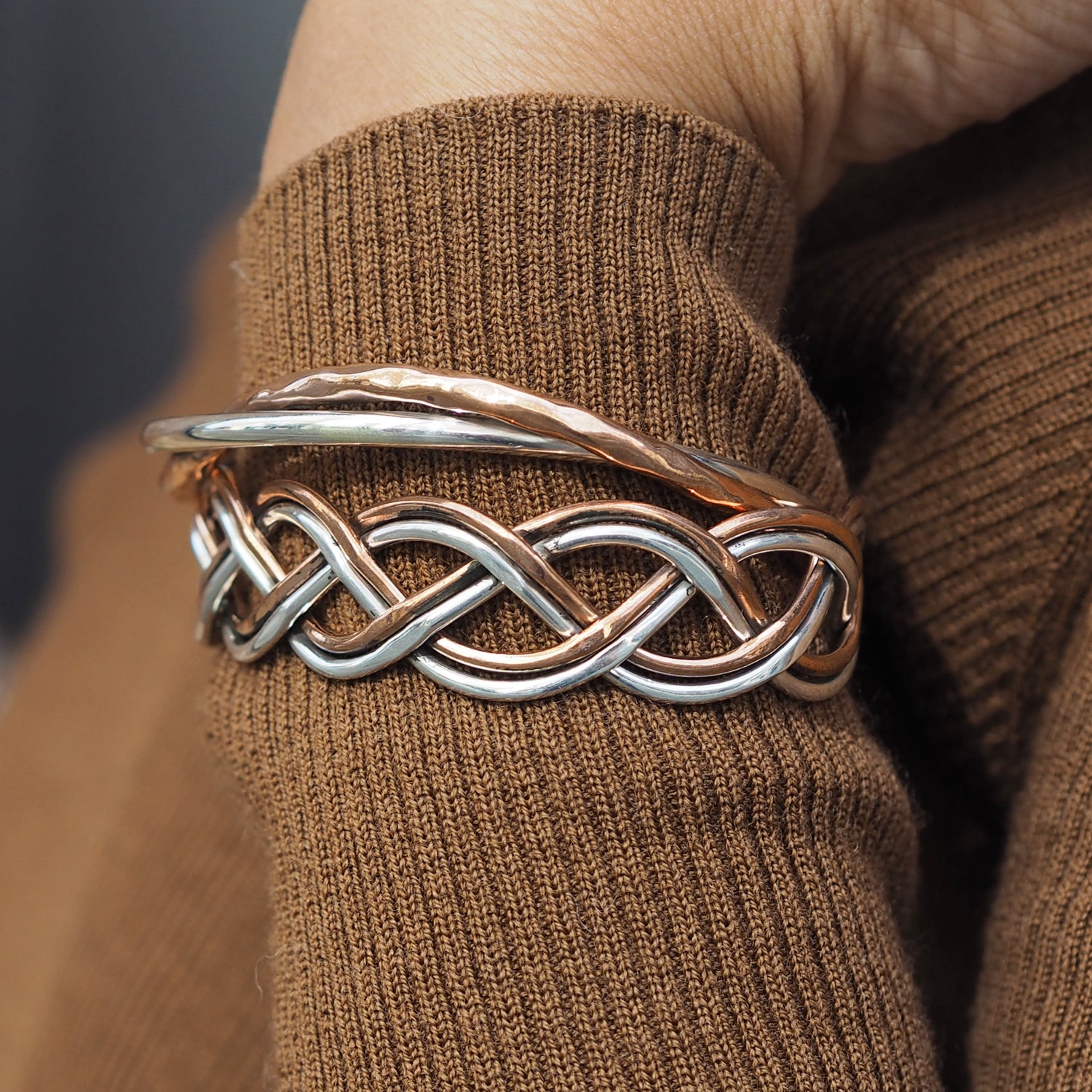 Trenzia Sterling Silver & Copper Cuff