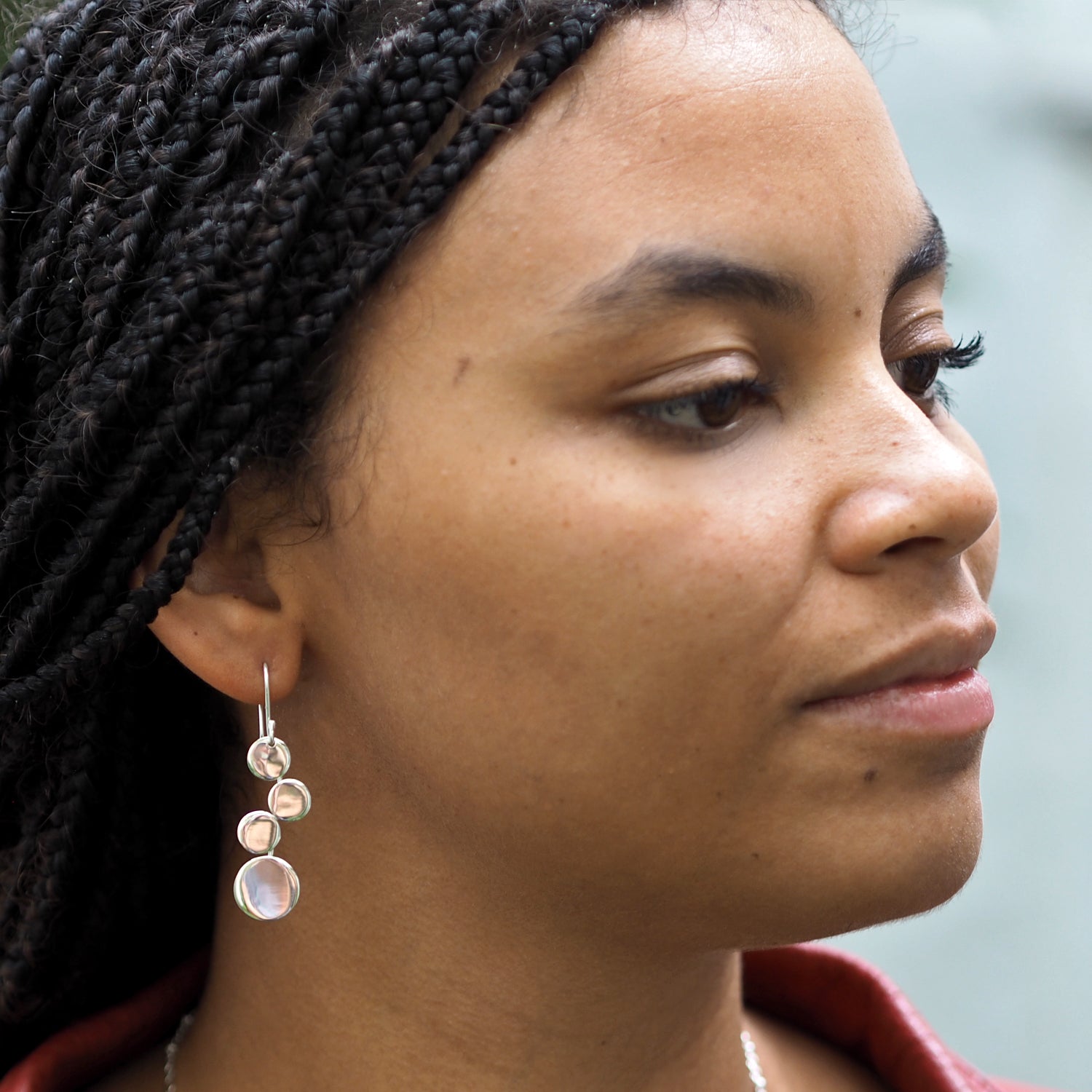 Unity Circles Sterling Silver Drop Earrings