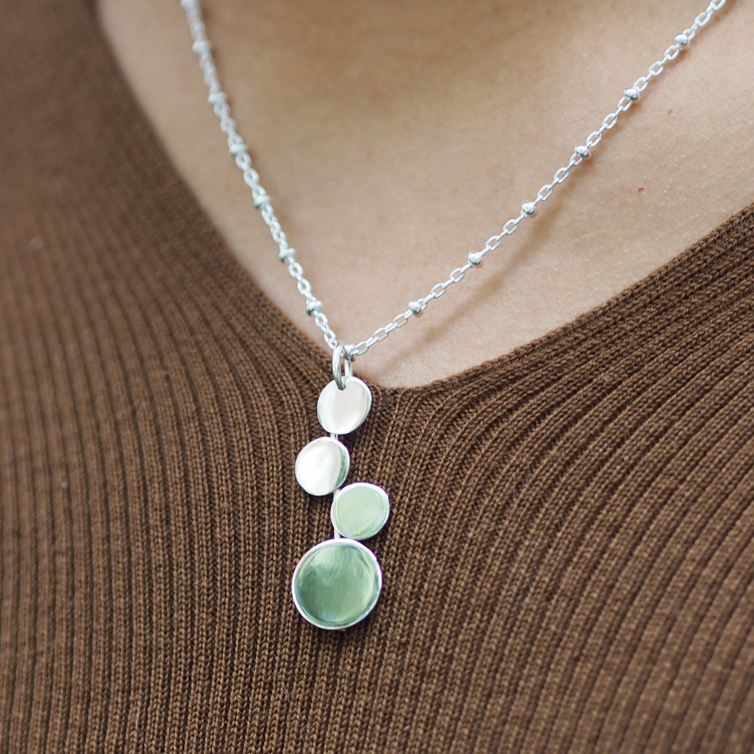Unity Circles Polished Sterling Silver Pendant