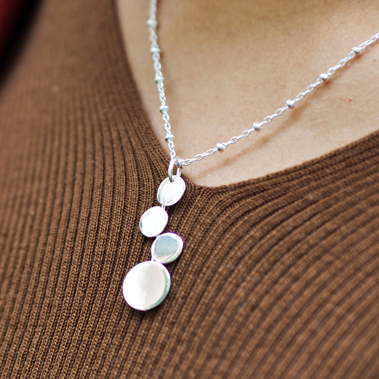 Unity Circles Polished Sterling Silver Pendant