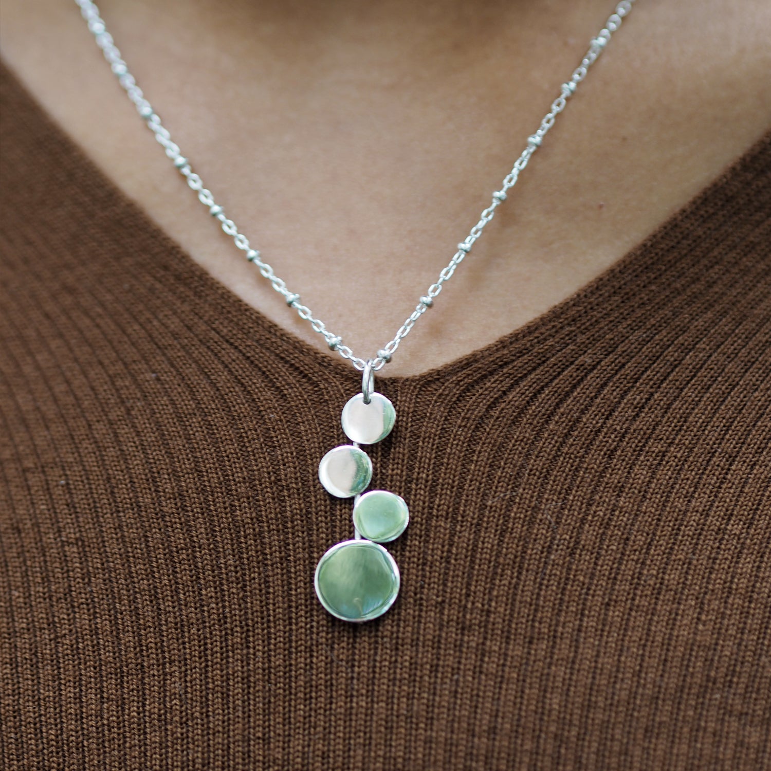 Unity Circles Polished Sterling Silver Pendant