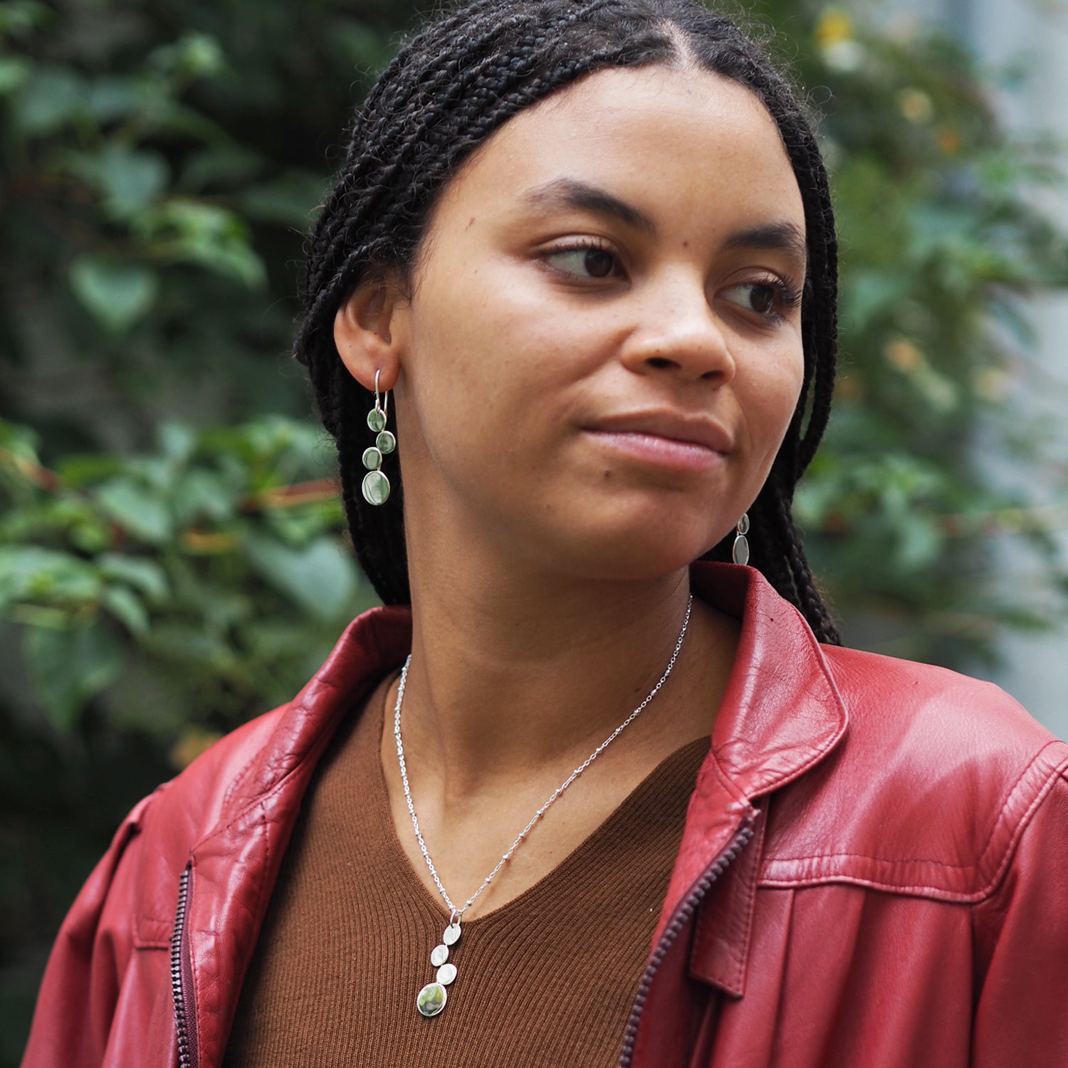 Unity Circles Sterling Silver Drop Earrings