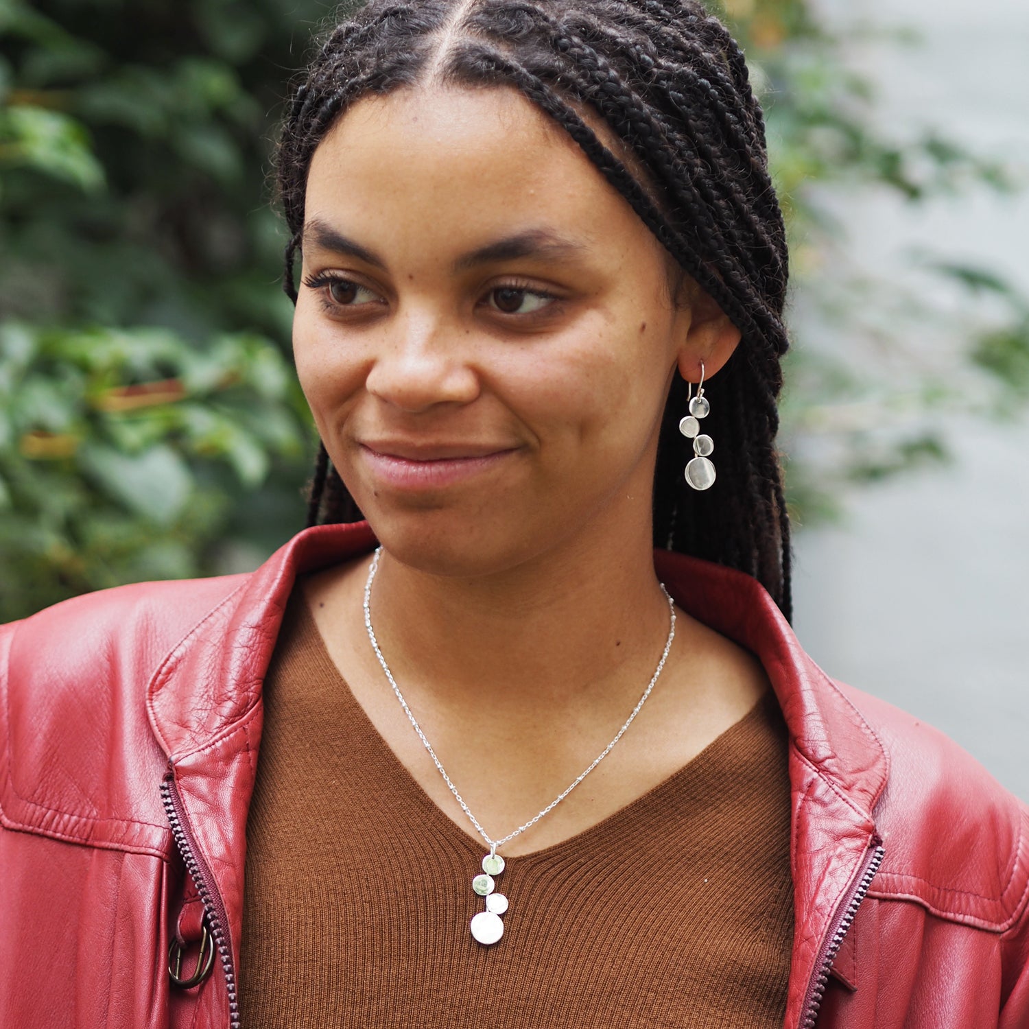Unity Circles Sterling Silver Drop Earrings
