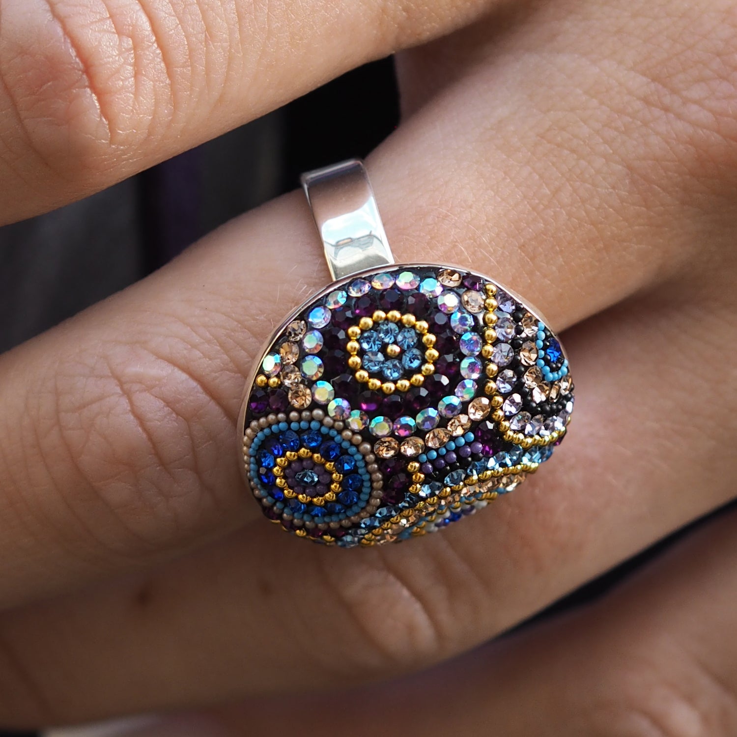 Allegra Indigo Radiance Adjustable Ring